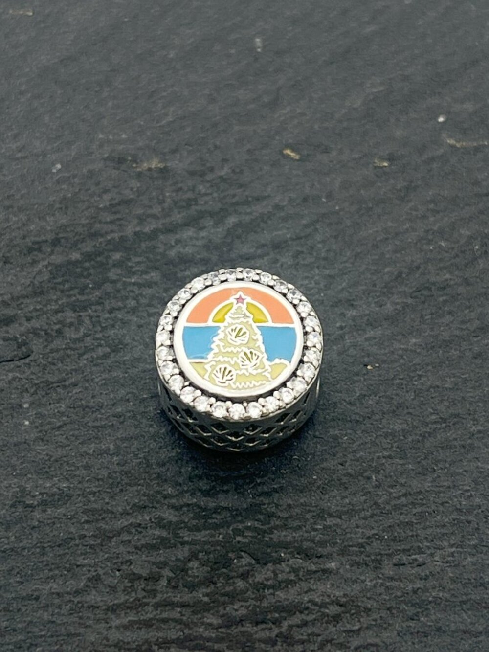 Pandora Florida Beach Christmas Tree Bead Charm Sterling Silver Jewelry